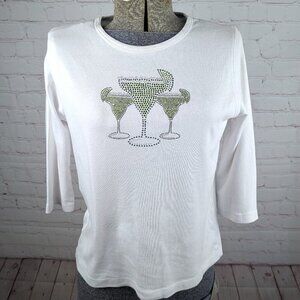 St. Clair International 3/4" Sleeve Margarita Bling Top S